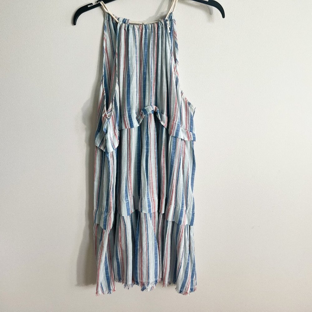 Sleeveless Top in Red, White & Blue Stripes by True Craft in Size XL